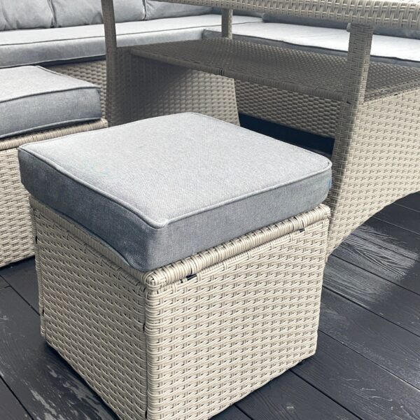 York 8 Seat grey rattan corner sofa dining set - Image 3