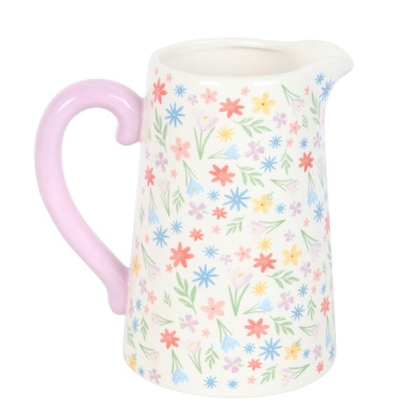 Spring Floral Print Ceramic Flower Jug - Image 2