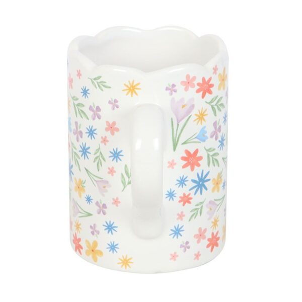 Spring Floral Print Scalloped Mug - Image 3