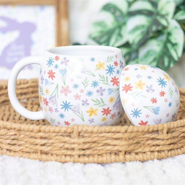 Spring Floral Print Egg Shaped Mug - Image 2