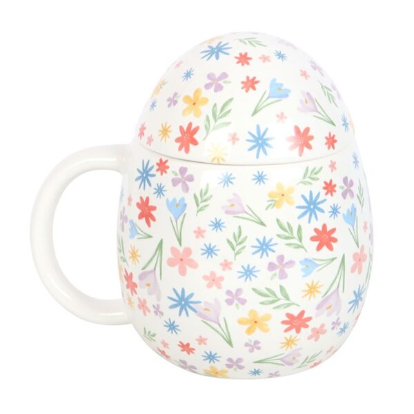 Spring Floral Print Egg Shaped Mug - Image 3