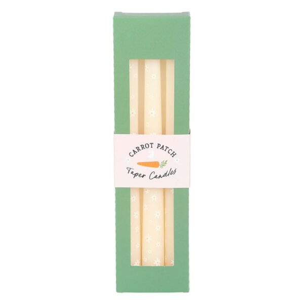 Set of 3 Carrot Patch Daisy Taper Candles - Image 2