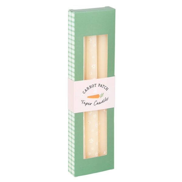 Set of 3 Carrot Patch Daisy Taper Candles - Image 3