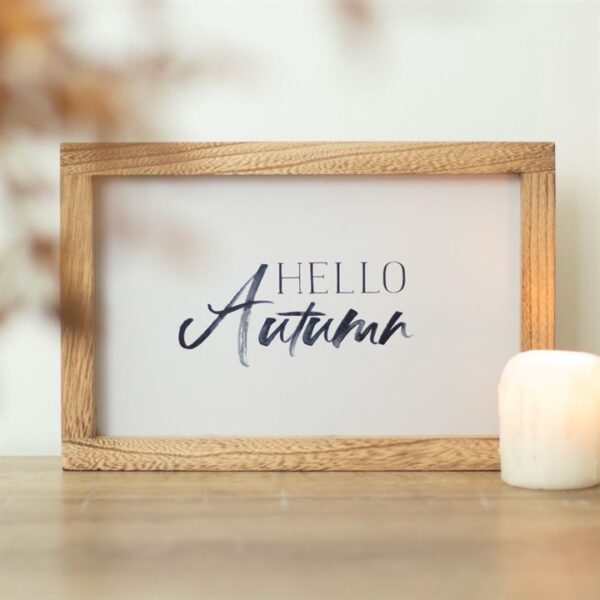 Hello Autumn Wooden Frame Sign - Image 4